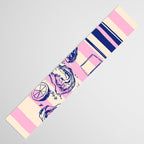 Seafood and Wine - Retro Pink Stripes Illustration Table Runner Gallery Image 3