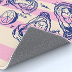Seafood and Wine - Retro Pink Stripes Illustration Rug Gallery Image 4