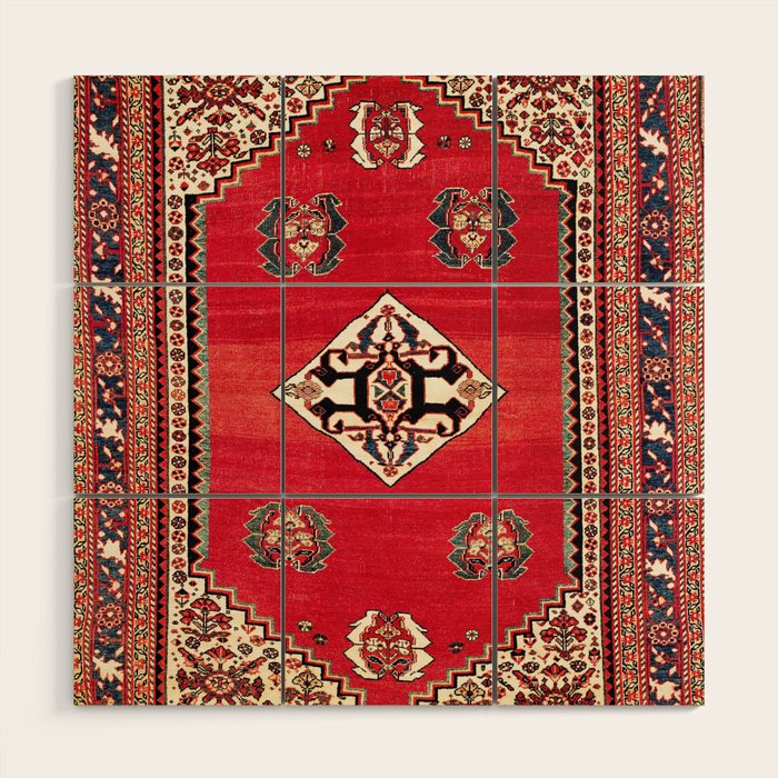 Qashqa'i Kashkuli Fars Southwest Persian Rug Print Wood Wall Art Gallery Image 1