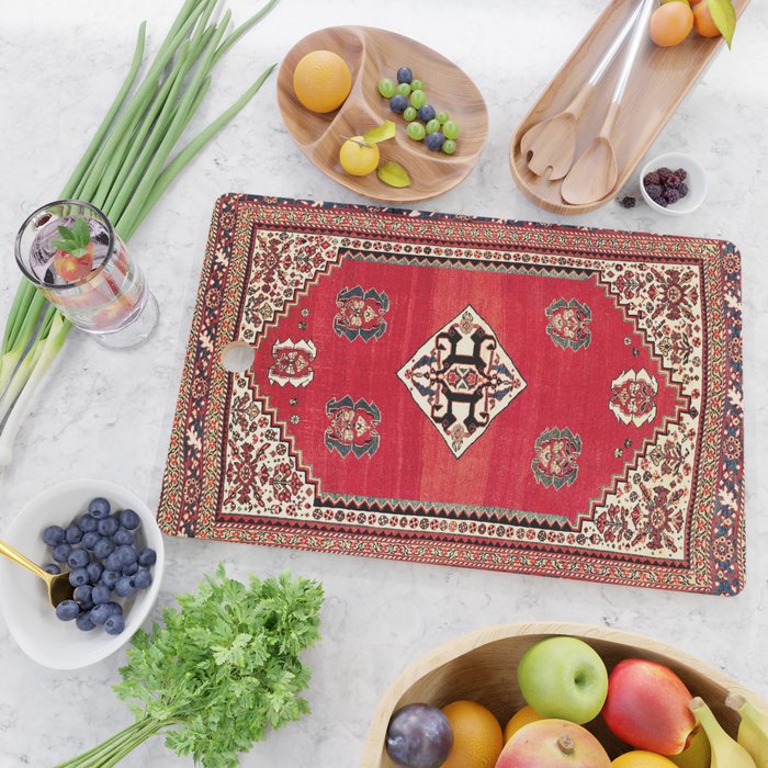 Qashqa'i Kashkuli Fars Southwest Persian Rug Print Cutting Board Gallery Image 2