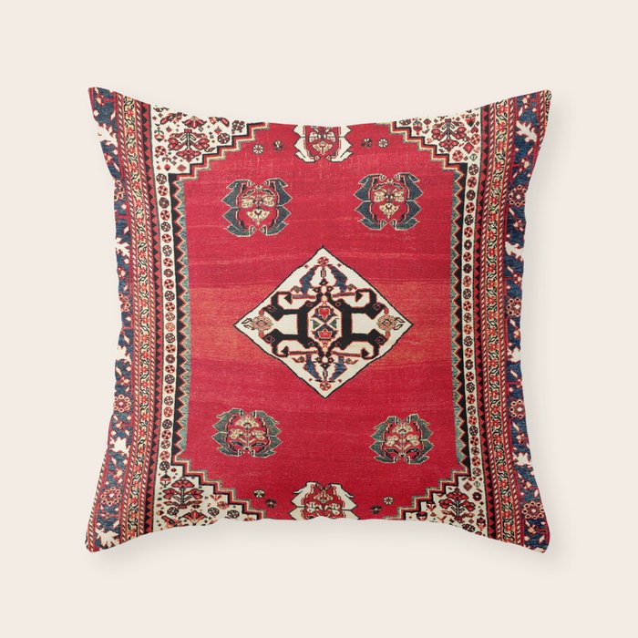 Qashqa'i Kashkuli Fars Southwest Persian Rug Print Throw Pillow Gallery Image 1