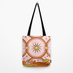 Hippie pink rainbow and sun, abstract landscape Tote Bag Gallery Image 2