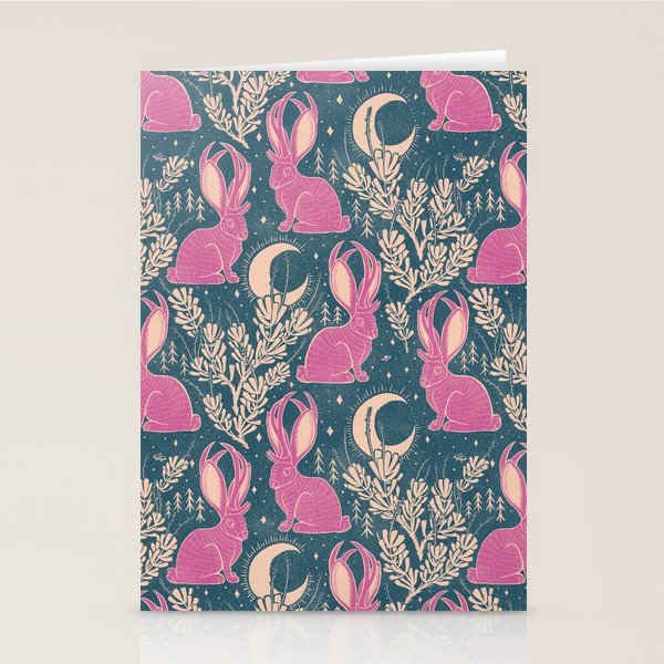 Jackalope - blue and purple  Stationery Card Gallery Image 2