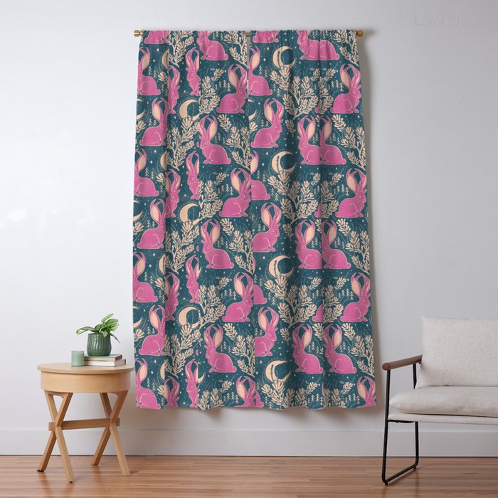 Jackalope - blue and purple  Window Curtain Gallery Image 5