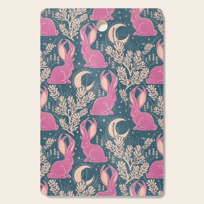 Jackalope - blue and purple  Cutting Board Gallery Image 1