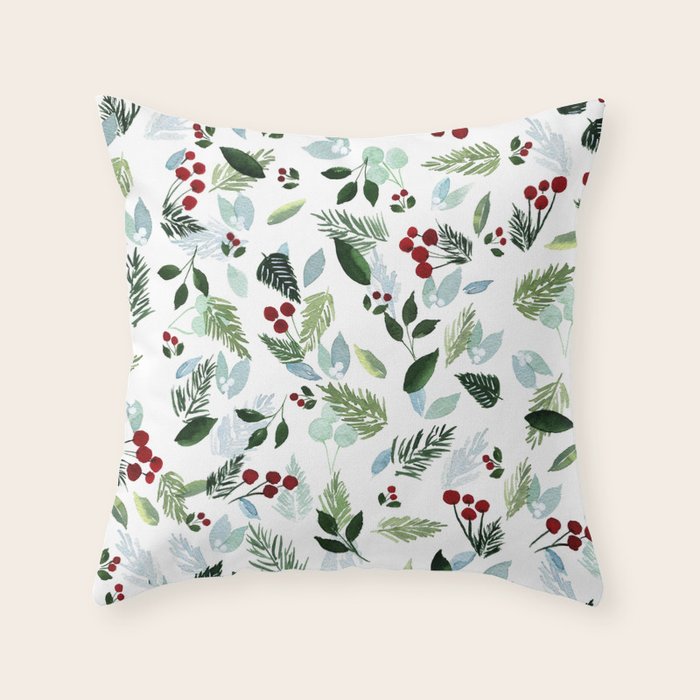 Blue Christmas Throw Pillow Gallery Image 6