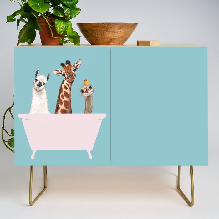 Playful Gangs in Bathtub Blue Credenza Gallery Image 1