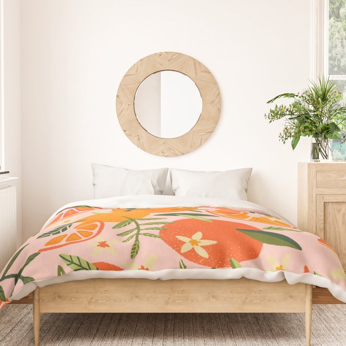 Orange Blooms - Blush Duvet Cover Gallery Image 3