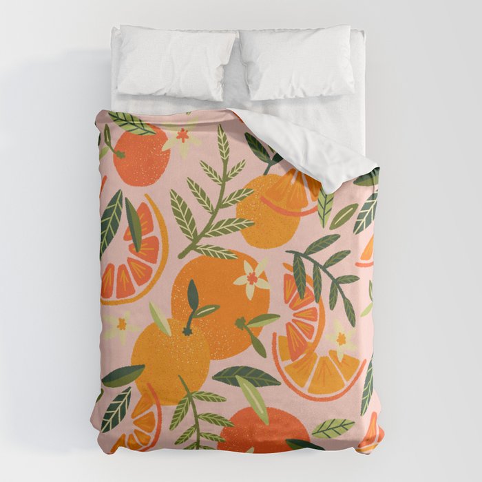 Orange Blooms - Blush Duvet Cover Gallery Image 6