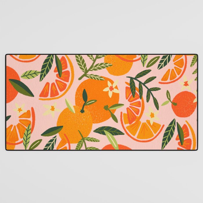 Orange Blooms - Blush Desk Mat Gallery Image 3