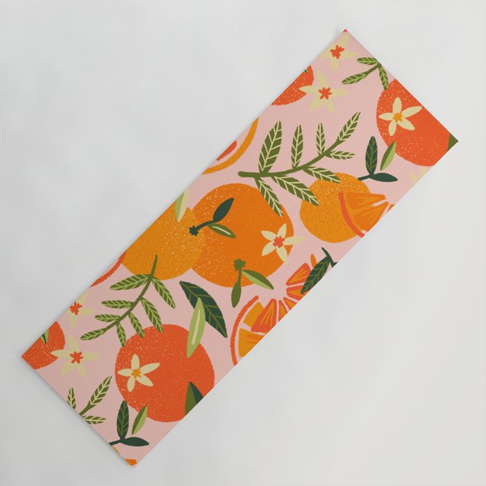 Orange Blooms - Blush Yoga Mat Gallery Image 1