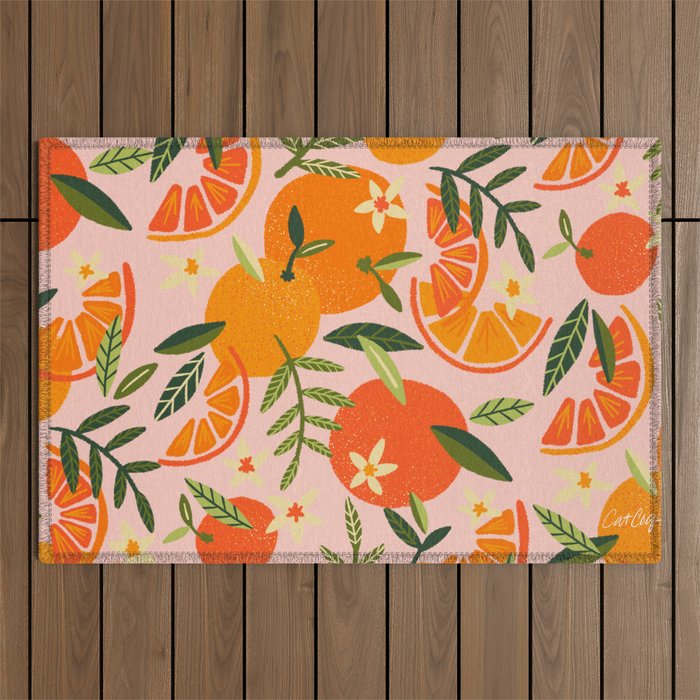 Orange Blooms - Blush Outdoor Rug Gallery Image 1