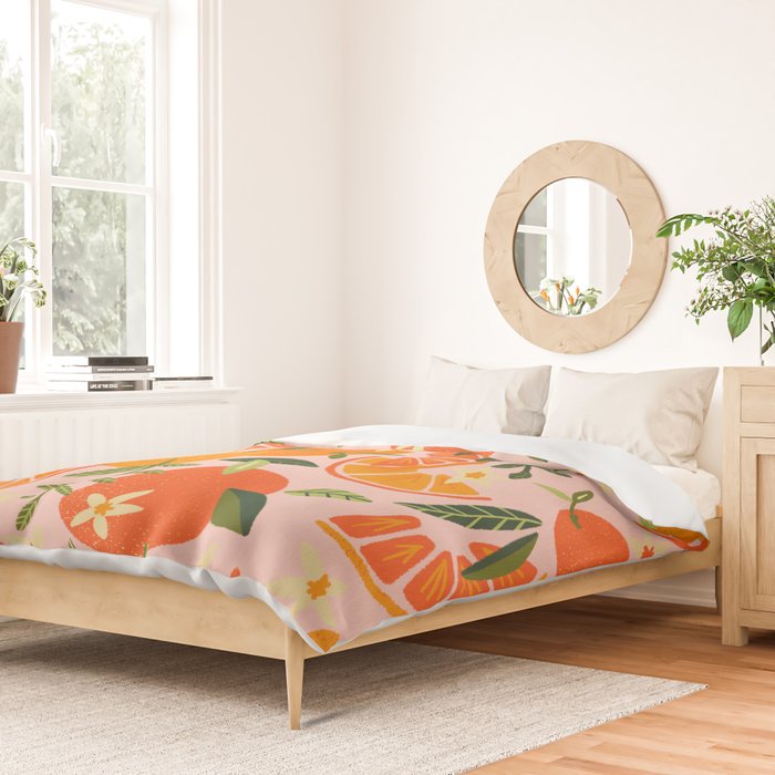 Orange Blooms - Blush Duvet Cover Gallery Image 2