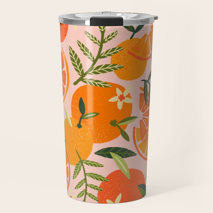 Orange Blooms - Blush Travel Mug Gallery Image 1