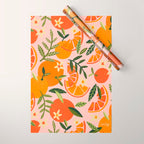 Orange Blooms - Blush Wrapping Paper Gallery Image 1