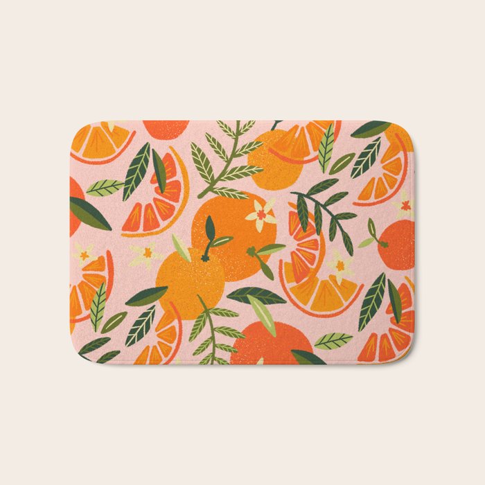 Orange Blooms - Blush Bath Mat Gallery Image 1