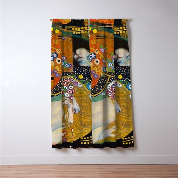 Gustav Klimt Water Serpents II Window Curtain Gallery Image 3