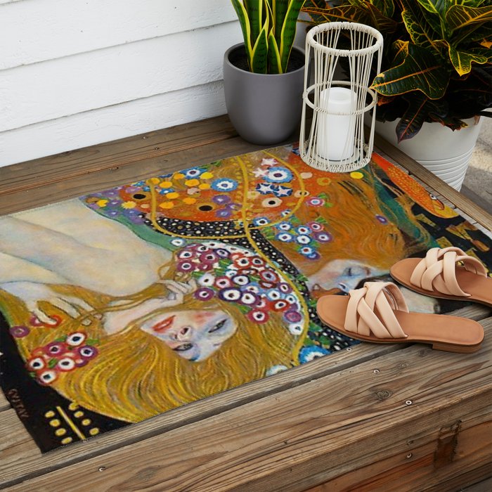 Gustav Klimt Water Serpents II Outdoor Rug Gallery Image 2