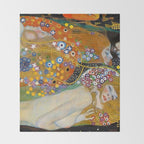 Gustav Klimt Water Serpents II Throw Blanket Gallery Image 2