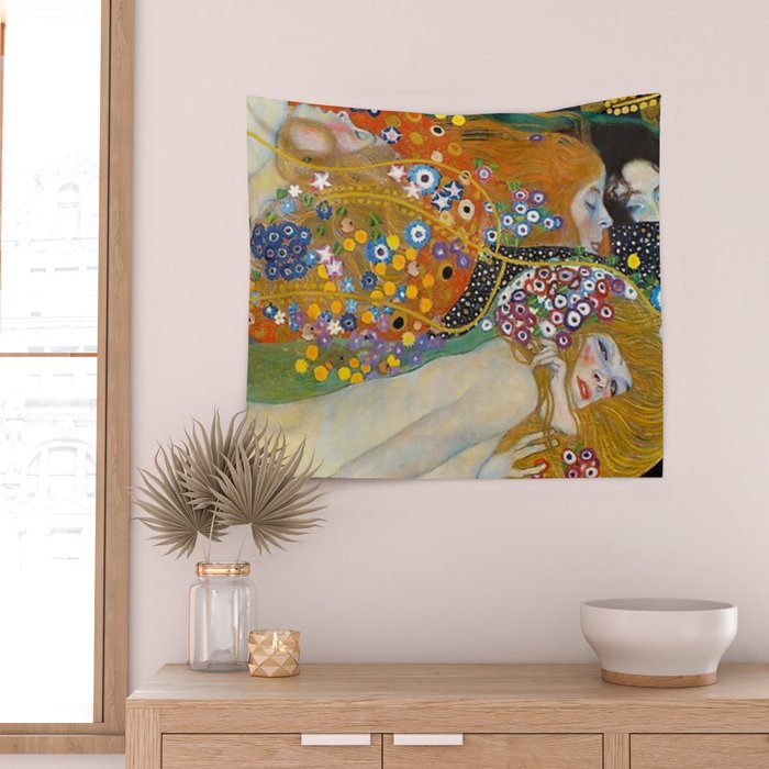 Gustav Klimt Water Serpents II Wall Tapestry Gallery Image 2