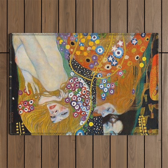 Gustav Klimt Water Serpents II Outdoor Rug Gallery Image 1