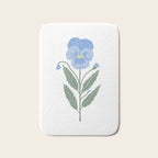 Blue Pansy Floral Repeat Bath Mat Gallery Image 1