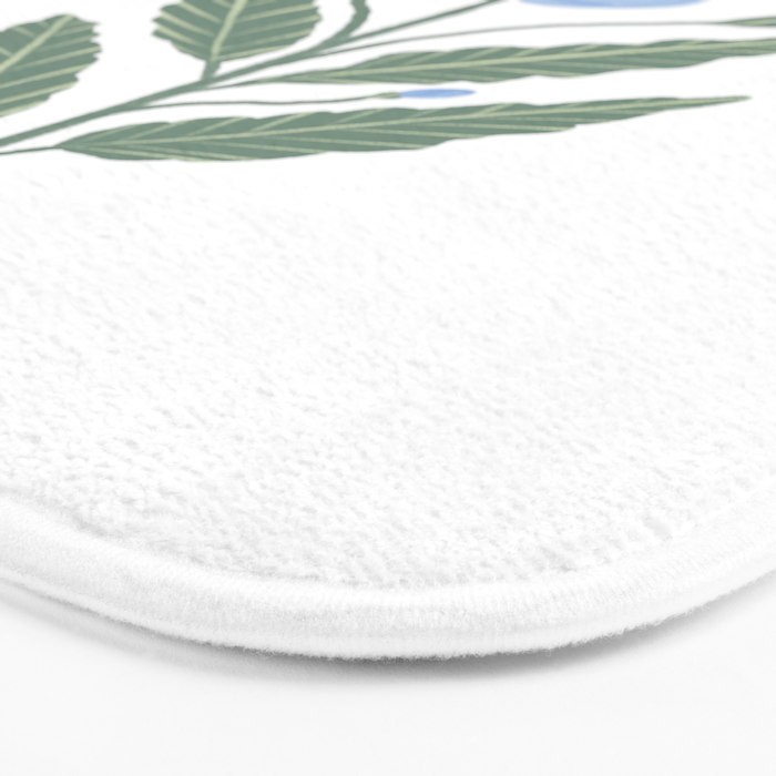 Blue Pansy Floral Repeat Bath Mat Gallery Image 3