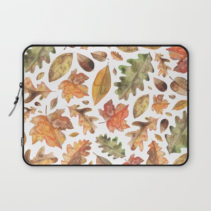 Watercolour Autumn Leaves. Laptop Sleeve Gallery Image 1
