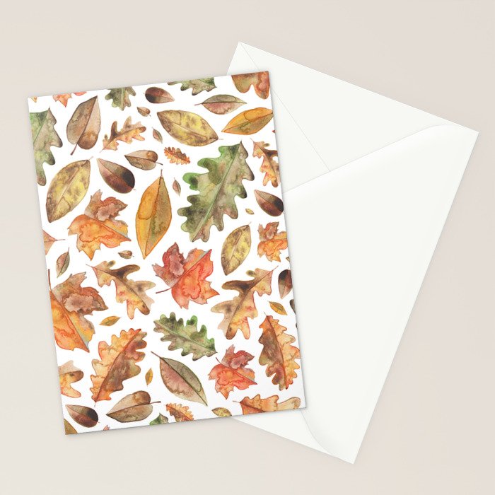 Watercolour Autumn Leaves. Stationery Card Gallery Image 2
