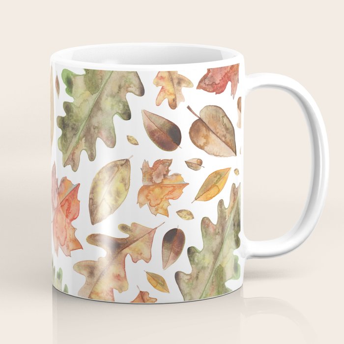 Watercolour Autumn Leaves. Coffee Mug Gallery Image 1
