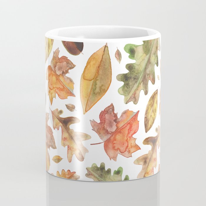 Watercolour Autumn Leaves. Coffee Mug Gallery Image 4