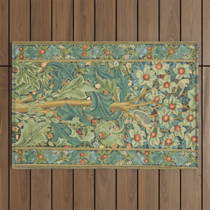 Floral Tree After William Morris Digital Painting Outdoor Rug Gallery Image 1