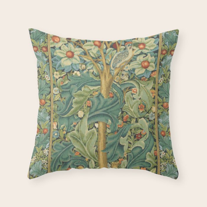 Floral Tree After William Morris Digital Painting Throw Pillow Gallery Image 6