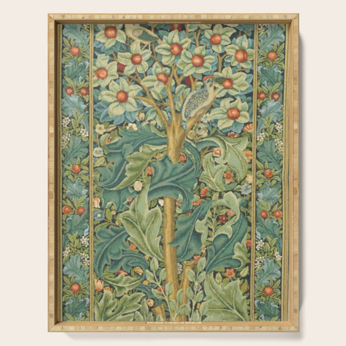 Floral Tree After William Morris Digital Painting Serving Tray Gallery Image 1