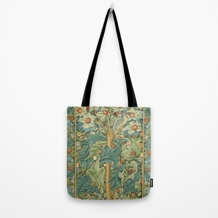 Floral Tree After William Morris Digital Painting Tote Bag Gallery Image 2