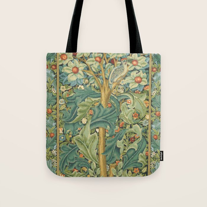 Floral Tree After William Morris Digital Painting Tote Bag Gallery Image 1