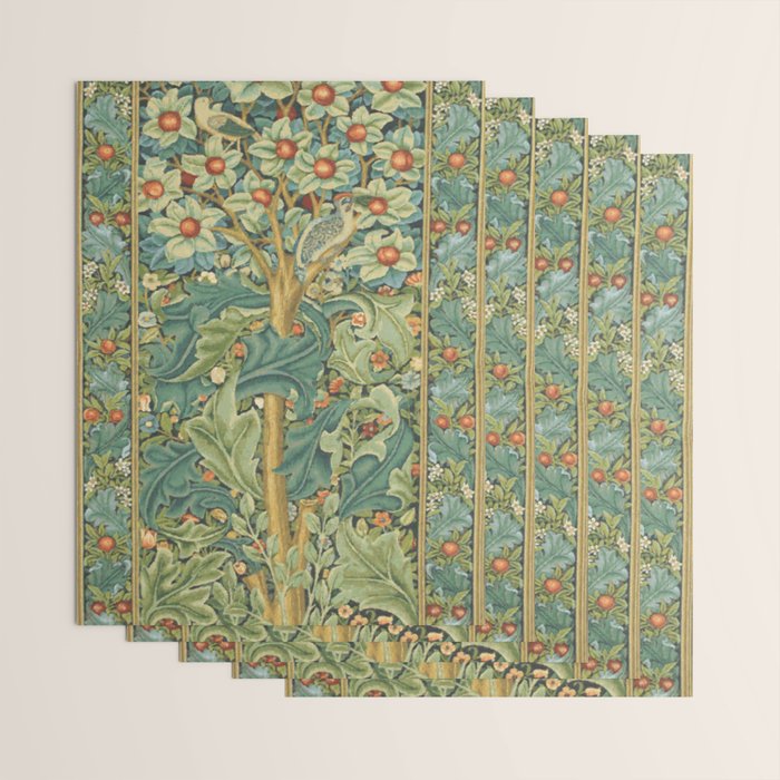 Floral Tree After William Morris Digital Painting Wrapping Paper Gallery Image 3