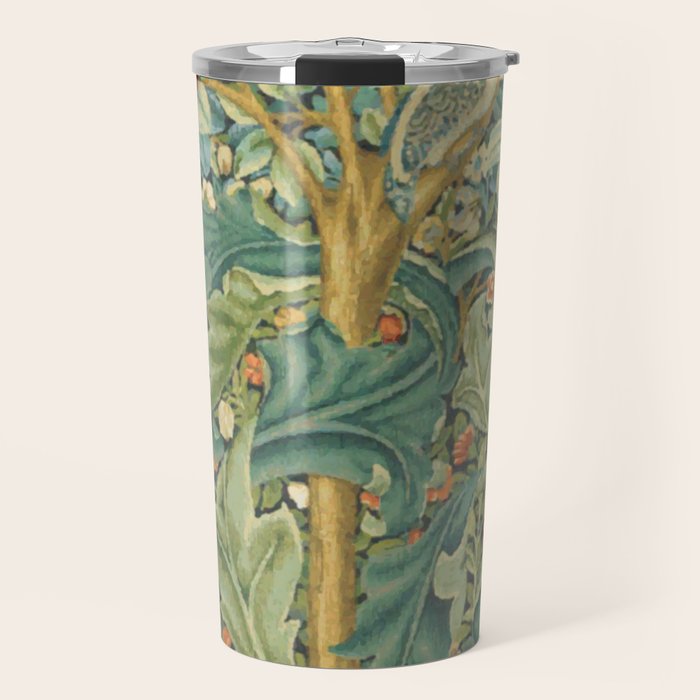 Floral Tree After William Morris Digital Painting Travel Mug Gallery Image 1