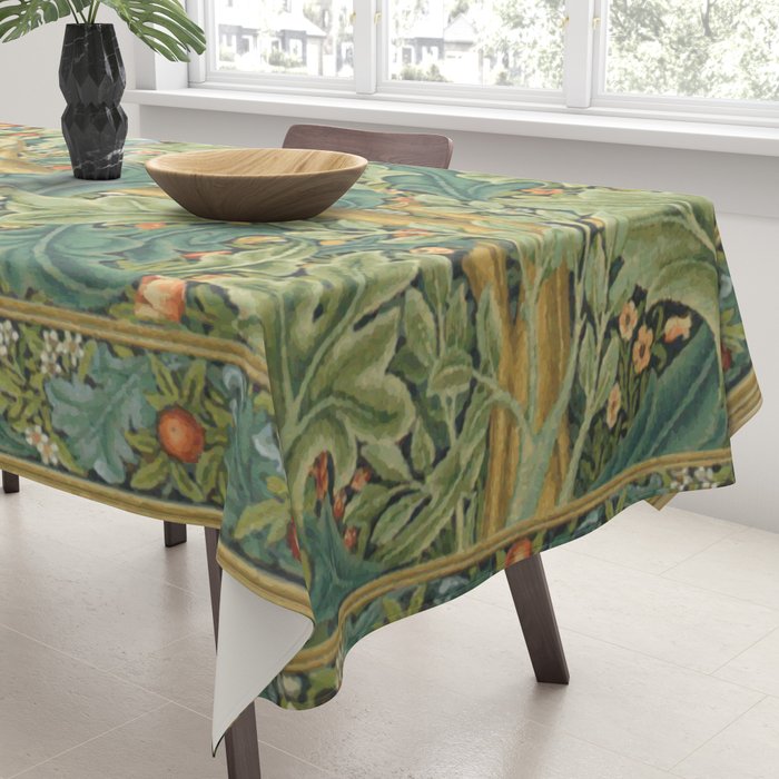 Floral Tree After William Morris Digital Painting Tablecloth Gallery Image 3