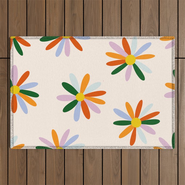 Patchwork Daisies  Outdoor Rug Gallery Image 1