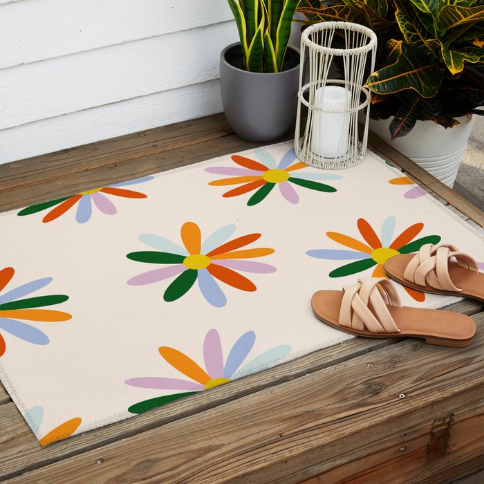 Patchwork Daisies  Outdoor Rug Gallery Image 2