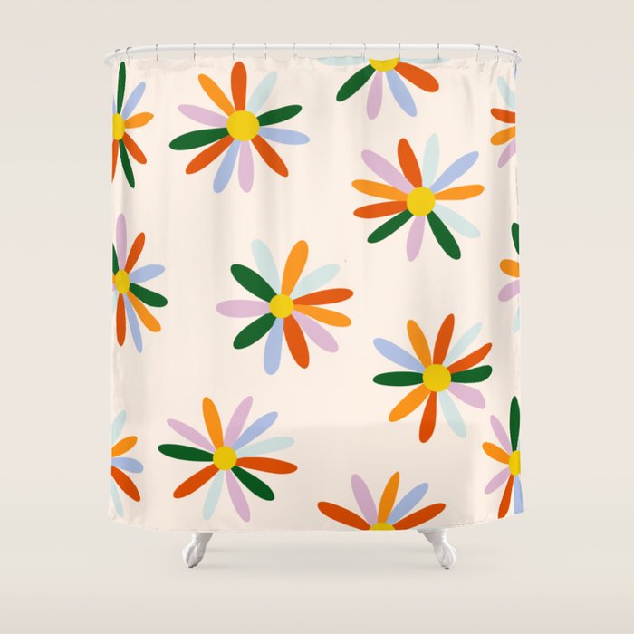 Patchwork Daisies  Shower Curtain Gallery Image 1