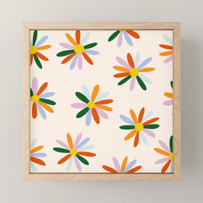 Patchwork Daisies  Mini Art Print Gallery Image 1
