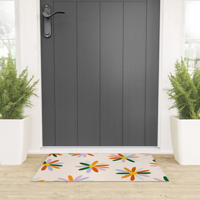 Patchwork Daisies  Welcome Mat Gallery Image 3