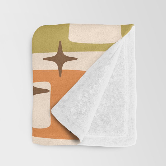 Mid Century Modern Style 922 Orange Green Blue Throw Blanket Gallery Image 3