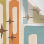 Mid Century Modern Style 922 Orange Green Blue Wall Tapestry Gallery Image 3