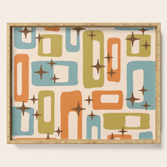 Mid Century Modern Style 922 Orange Green Blue Serving Tray Gallery Image 1