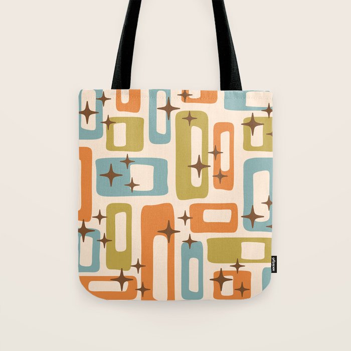 Mid Century Modern Style 922 Orange Green Blue Tote Bag Gallery Image 1
