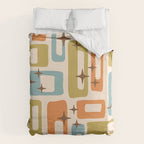 Mid Century Modern Style 922 Orange Green Blue Duvet Cover Gallery Image 6