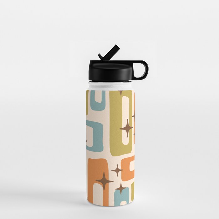 Mid Century Modern Style 922 Orange Green Blue Water Bottle Gallery Image 1
